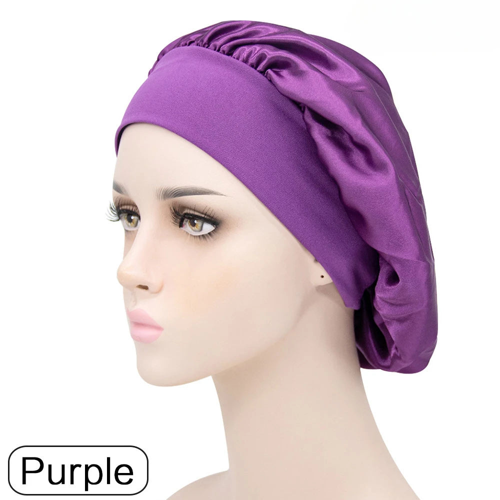 Women Night Sleep Hat Silk Head Wrap