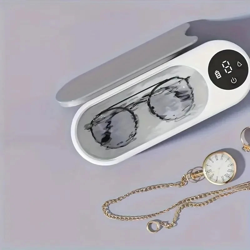1pc High-Frequency Ultrasonic Glasses Cleaner Machine - Wireless Control, Multi-Purpose Cleaning for Eyewear and Accessories