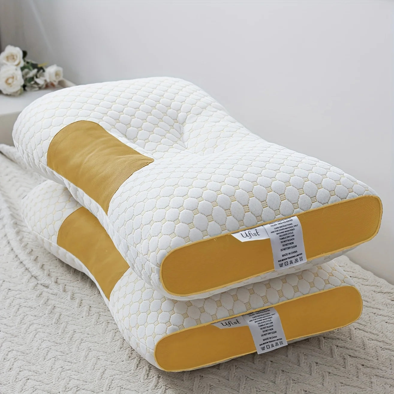 Soft Knitted Neck Massage Pillow, 2 Pack