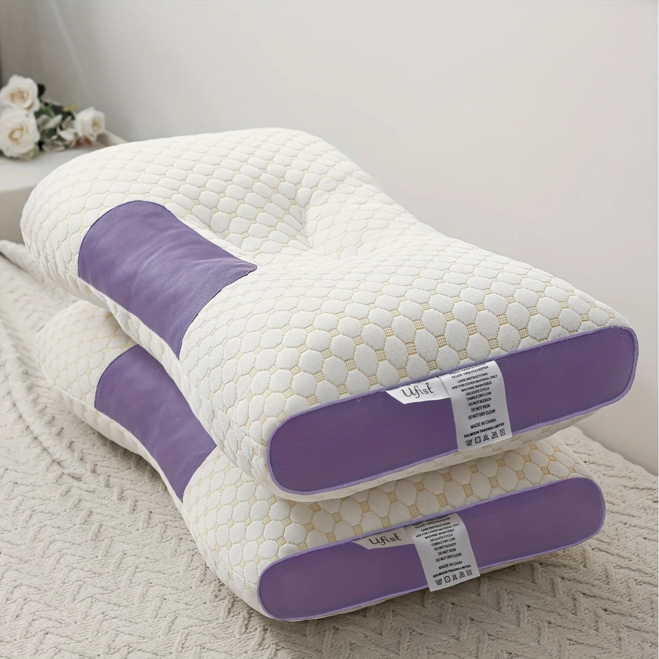 Soft Knitted Neck Massage Pillow, 2 Pack