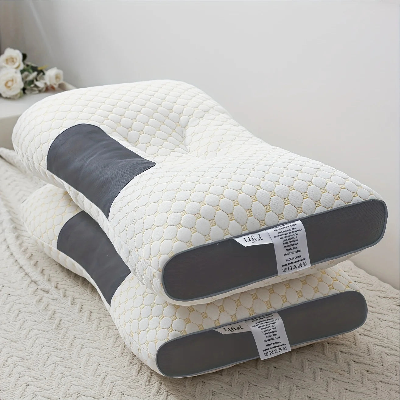 Soft Knitted Neck Massage Pillow, 2 Pack