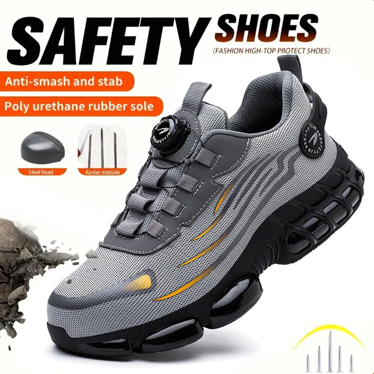 Breathable lace-free soft sole comfortable anti-smash anti-puncture labor insurance shoes