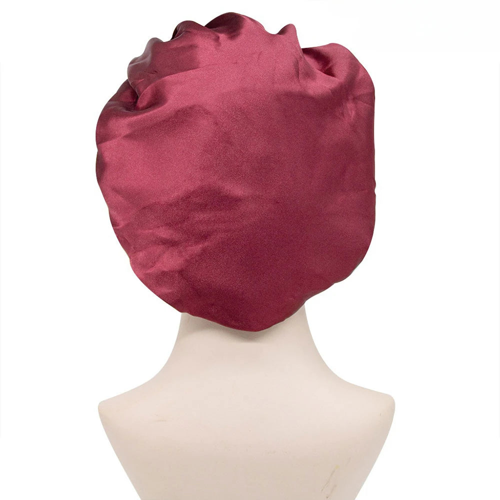 Women Night Sleep Hat Silk Head Wrap