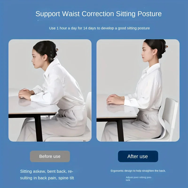 Ergonomic Posture Correction Seat Cushion with Lumbar Support and Adjustable Lumbar Cushion ,enhancing Seat Comfort