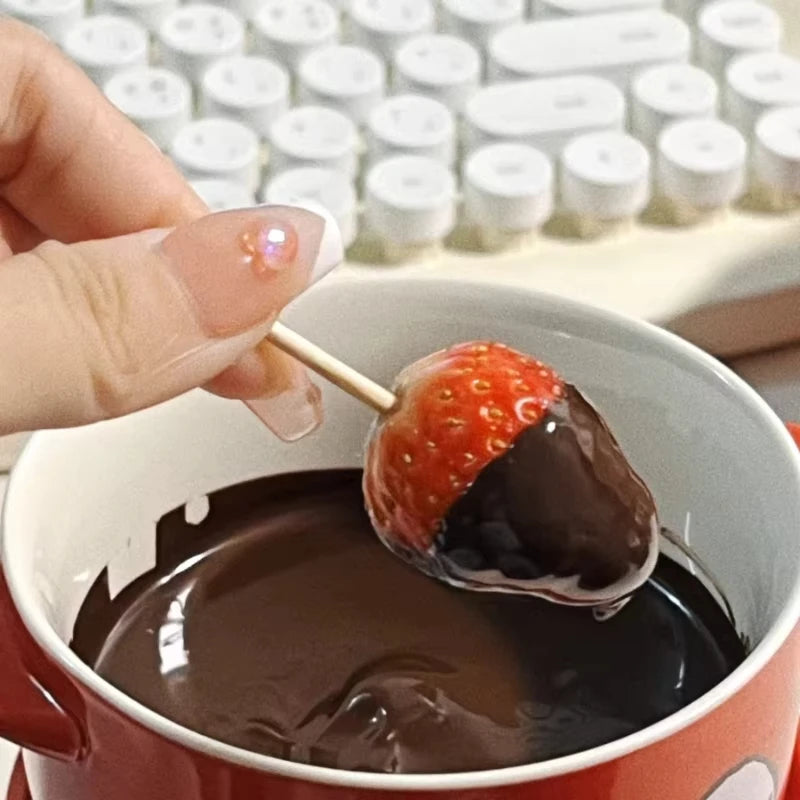 130ml Chocolate Fondue Cup European Candle Cup Ceramic Mug Heating Food Cheese Creative Coffee Mug With Fork Christmas Party