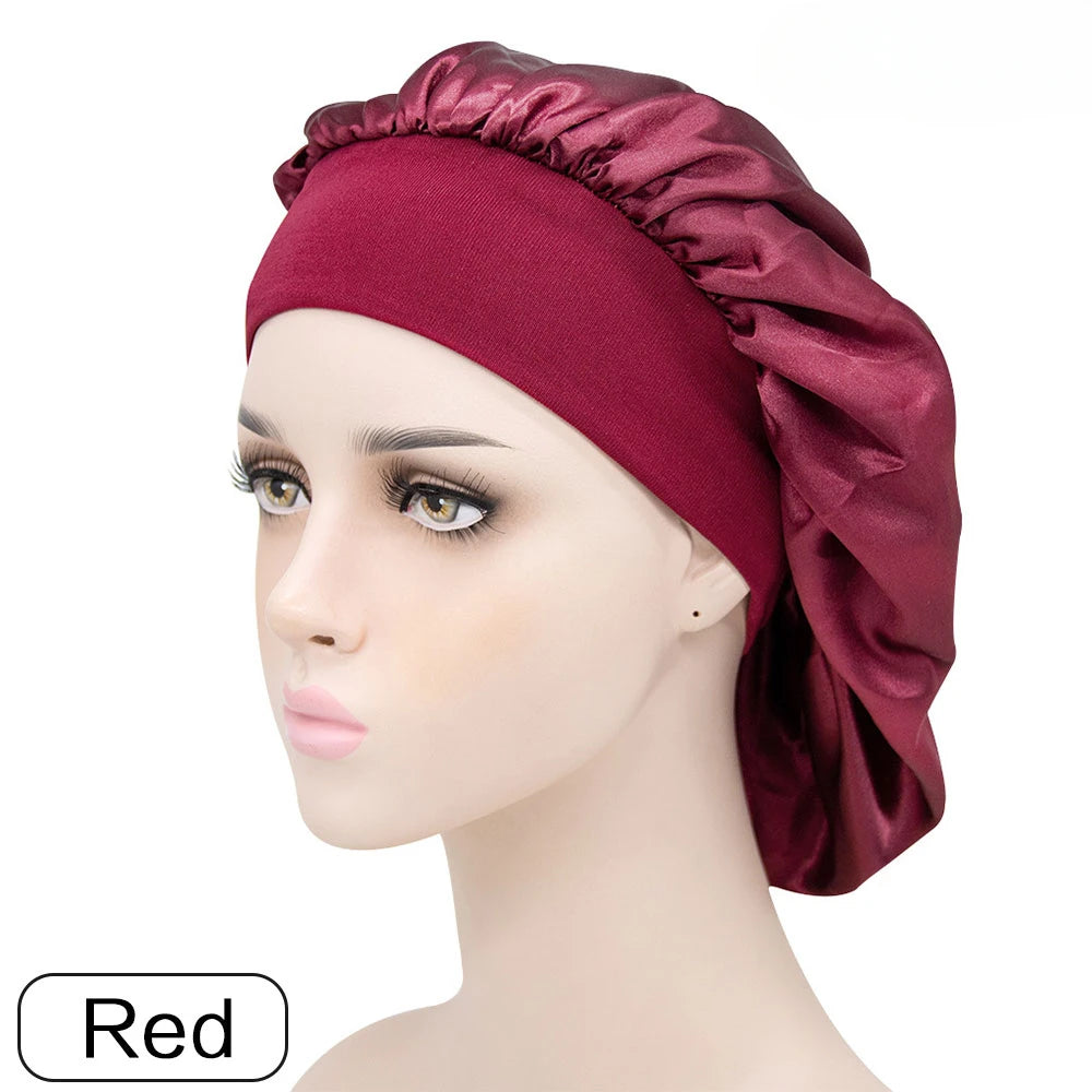 Women Night Sleep Hat Silk Head Wrap