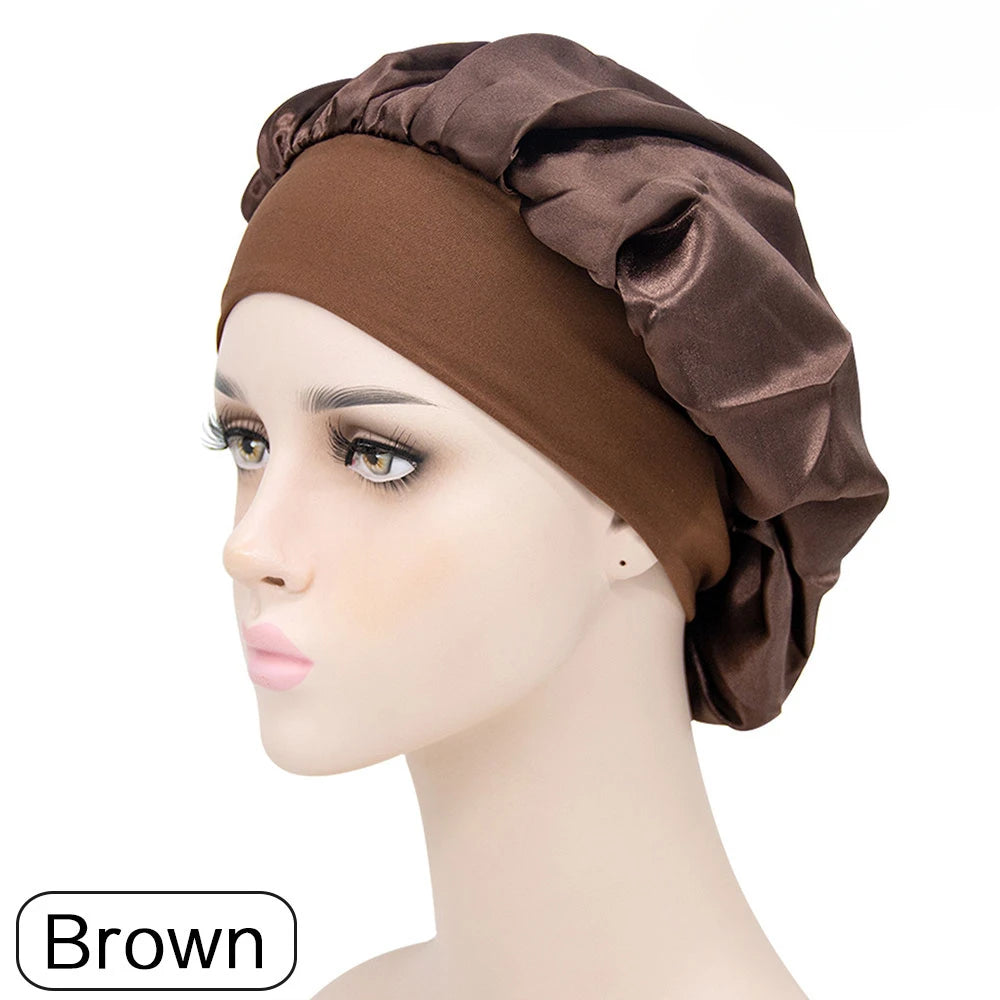 Women Night Sleep Hat Silk Head Wrap