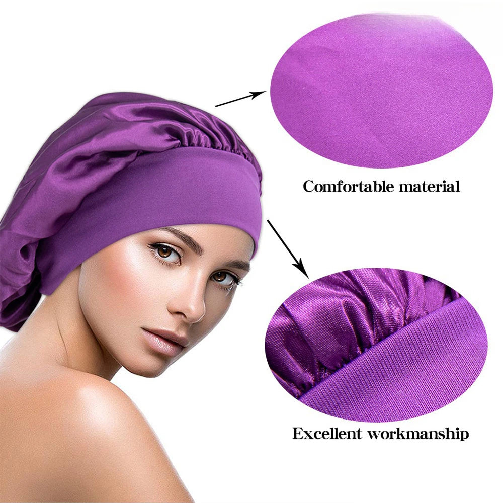 Women Night Sleep Hat Silk Head Wrap
