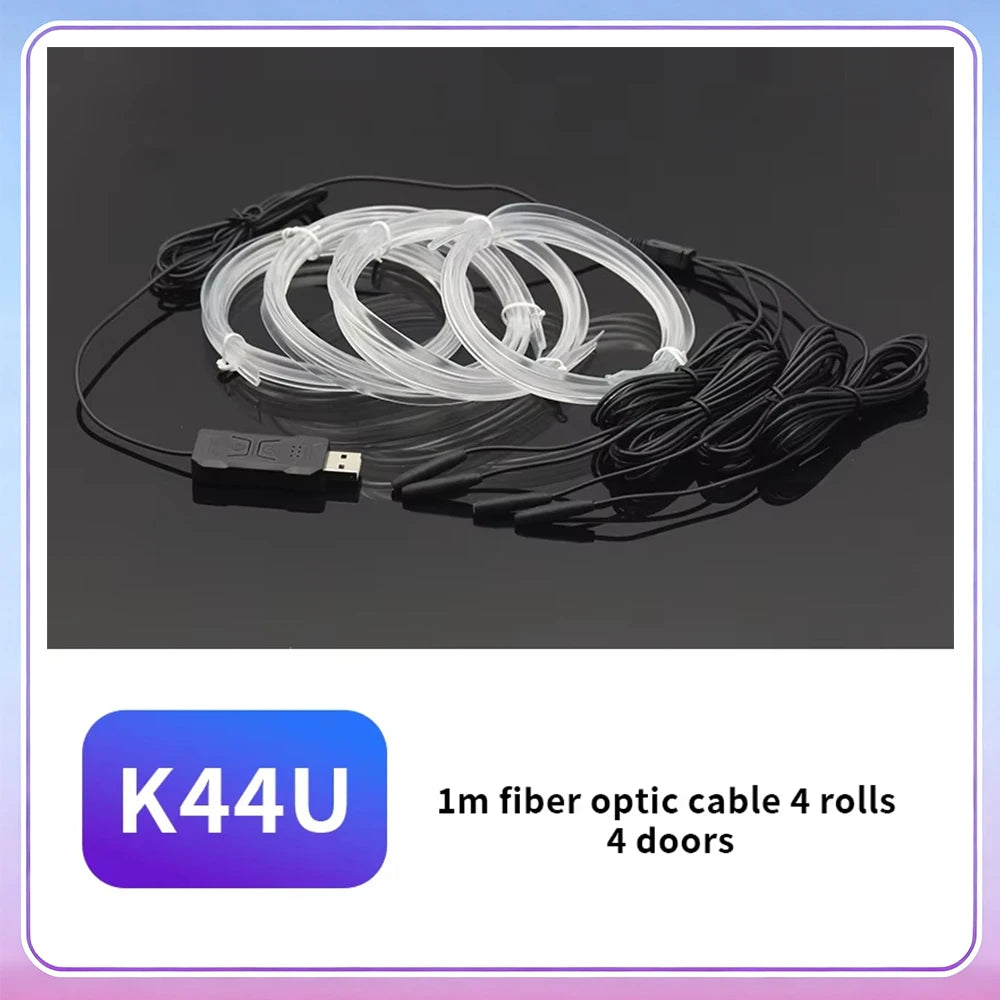 3M Car Interior Ambient LED Light Strip Invisible USB Flexible Neon Interior Lights Assembly RGB APP For Car Decoration Lighting