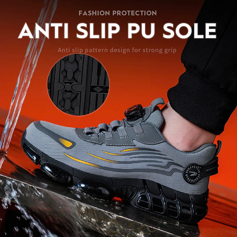 Breathable lace-free soft sole comfortable anti-smash anti-puncture labor insurance shoes